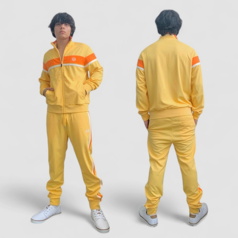 Men's Sergio Tacchini Yellow | Orange | White Casual Tracksuit NWT